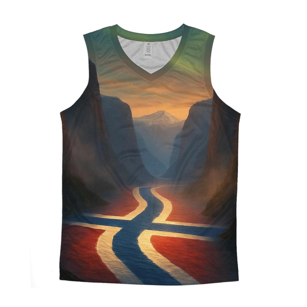 Norway Fjord Flagscape trendy fitted tank tops