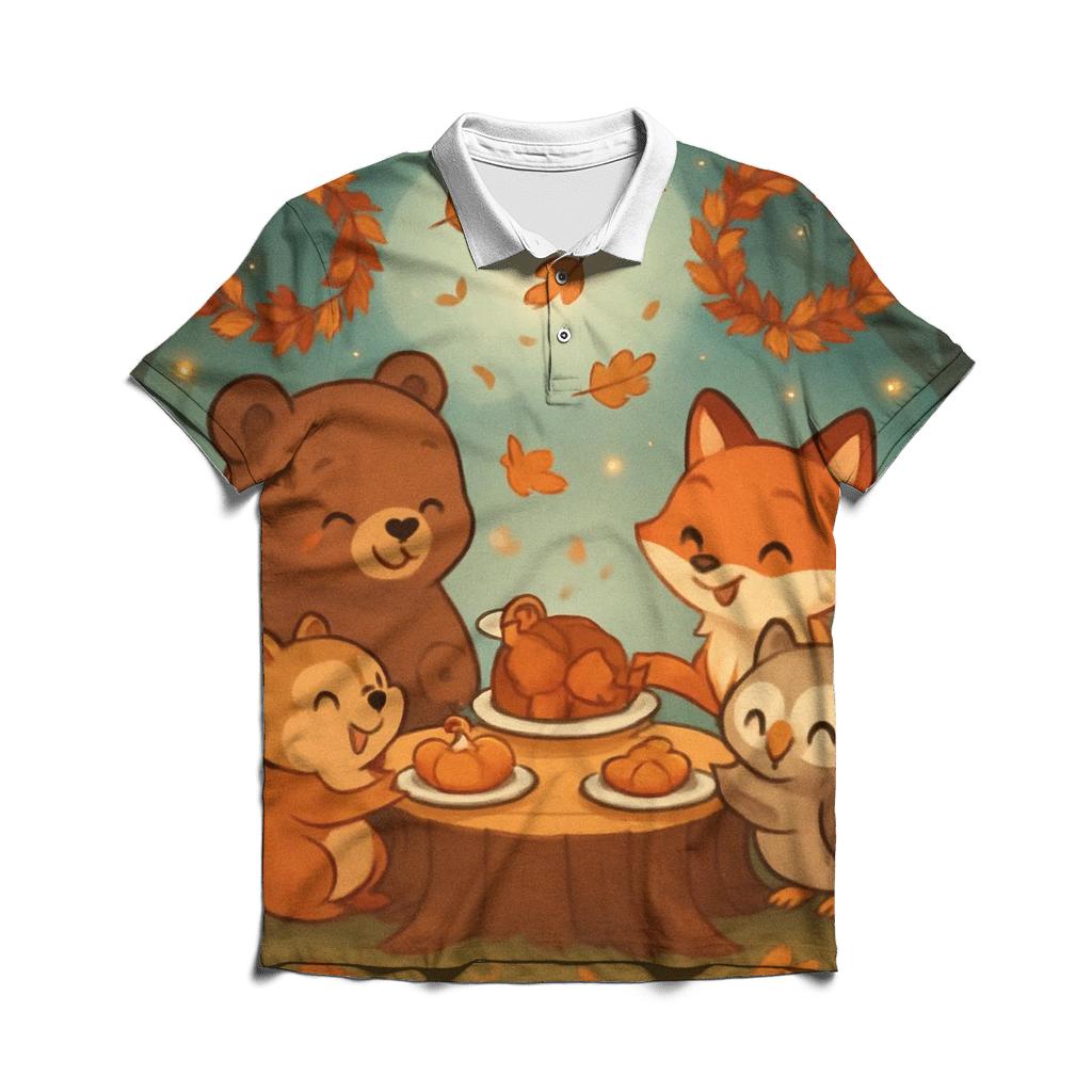 Woodland Feast Quartet branded logo polo shirts