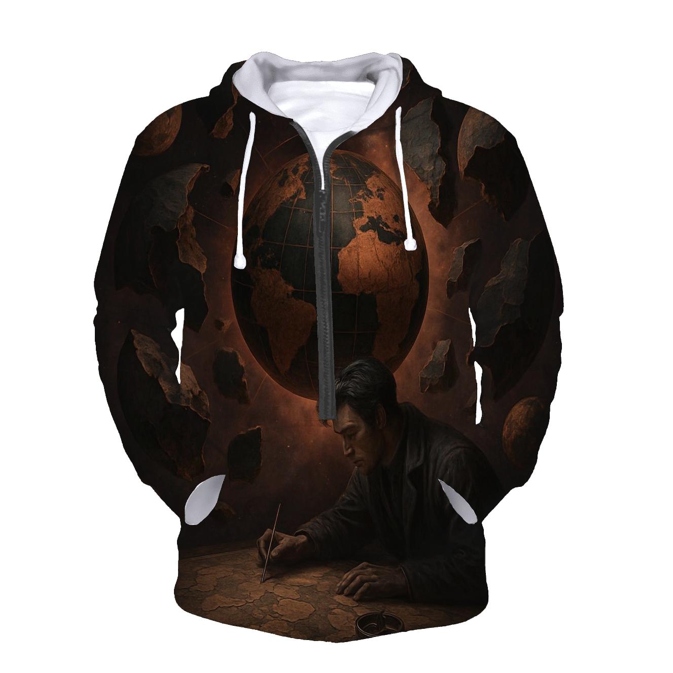 Atlas Of Shattered Worlds zip-up hoodies