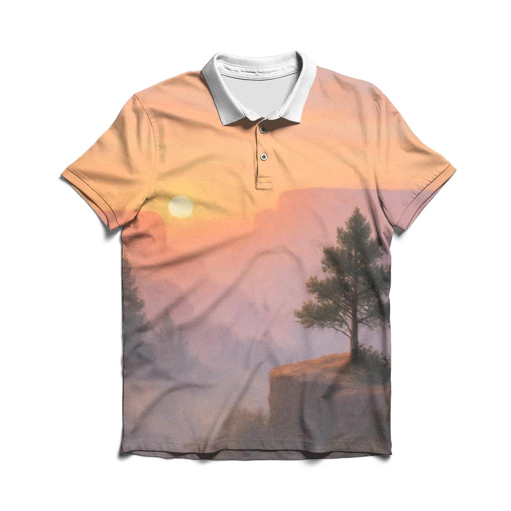 Peach Plateau Solace embroidered polo tops