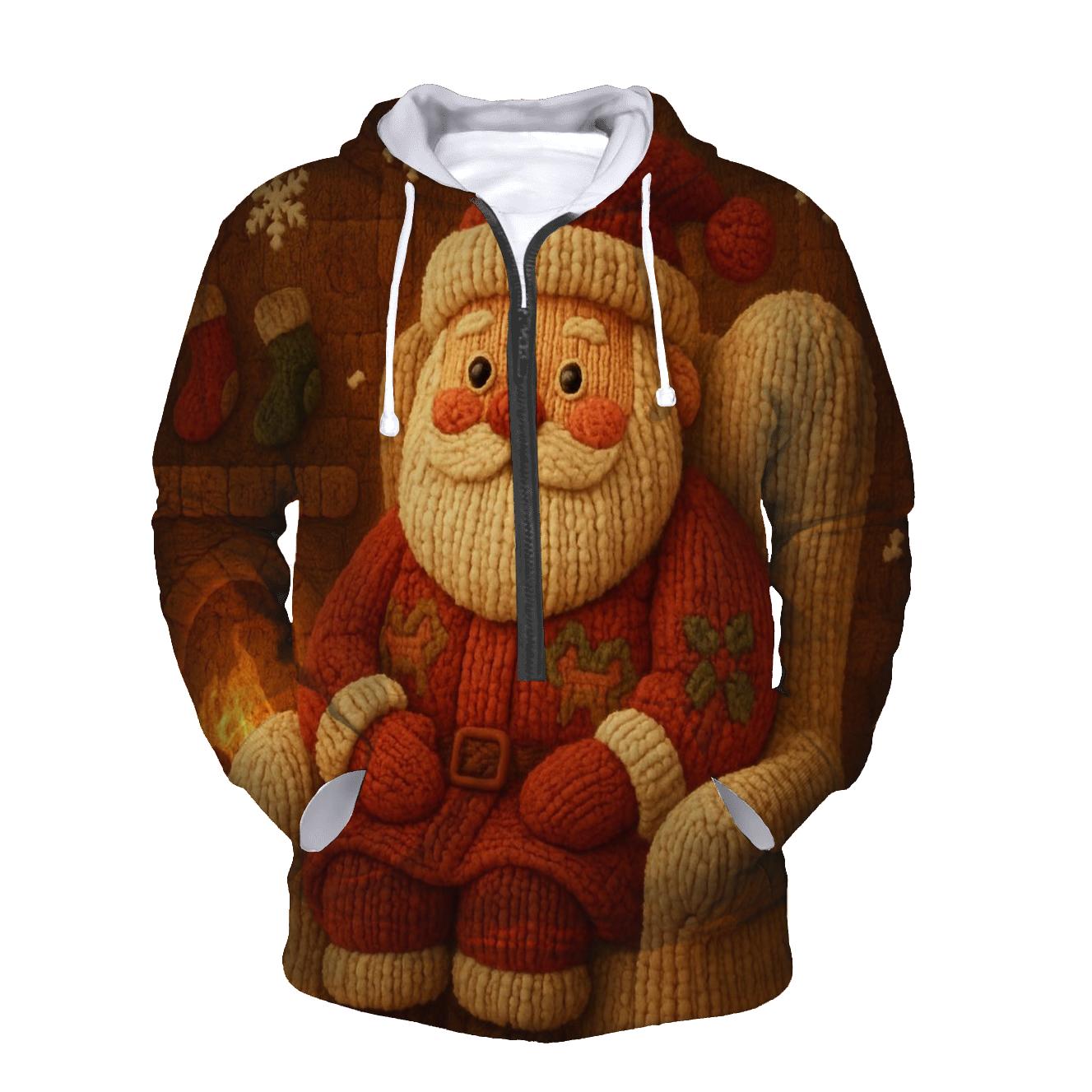 Patchwork Knitted Santa pullover hoodies