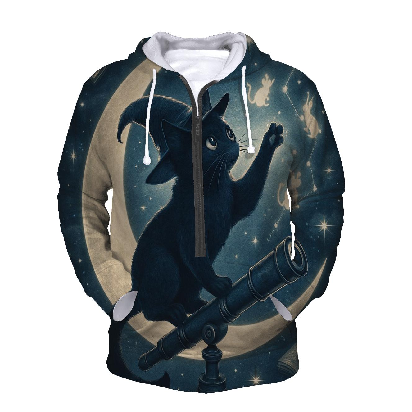 Stargazer Witch Cat premium hoodies