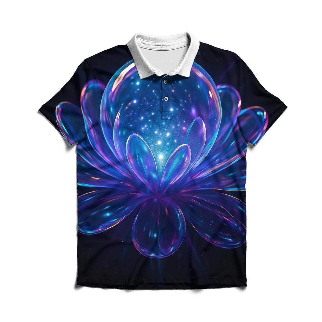 Iridescent Orb Bloom casual sports polo shirts