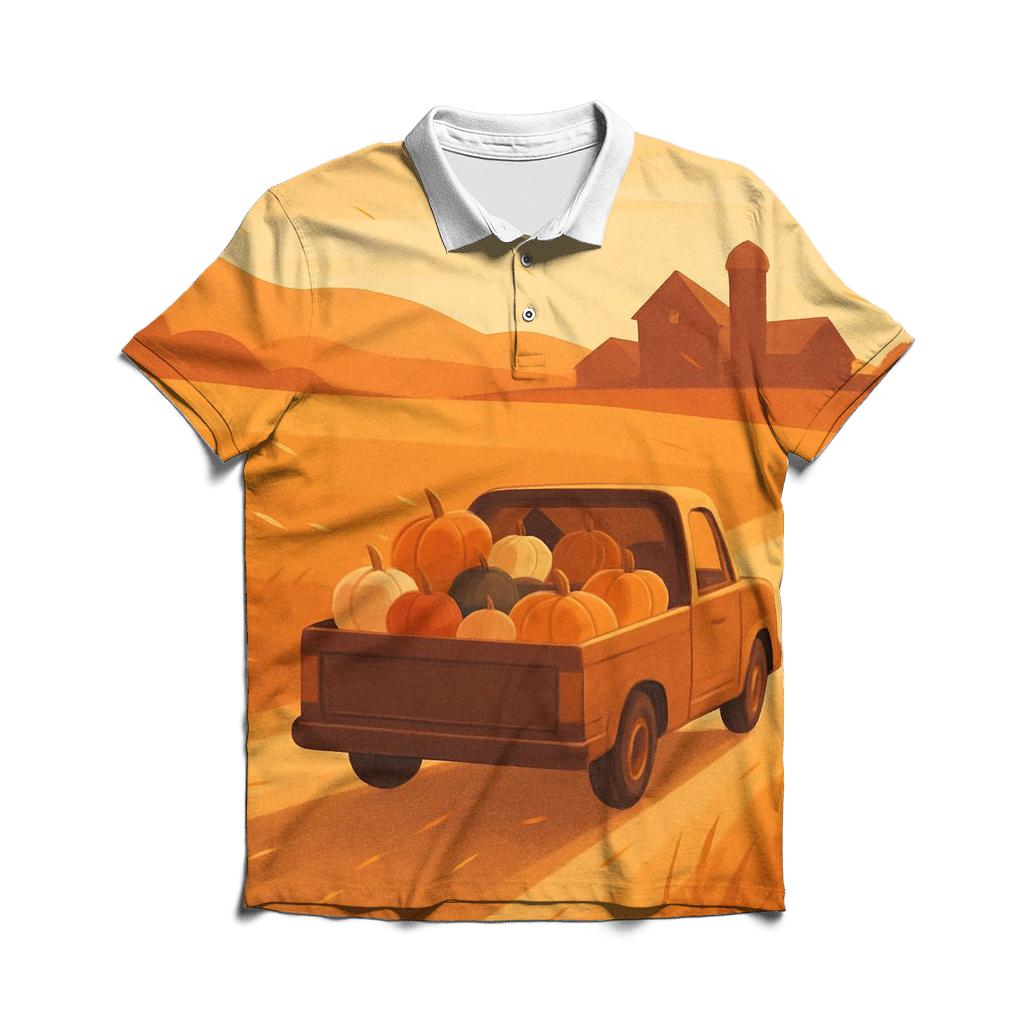 Sunset Pumpkin Convoy embroidered polo tops