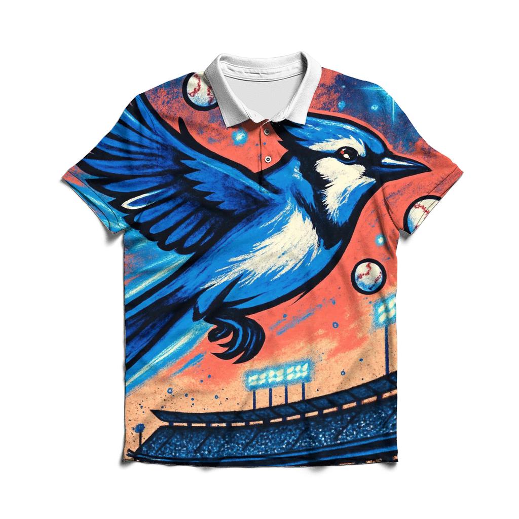 Blue Jay Over The Stadium premium cotton polo shirts