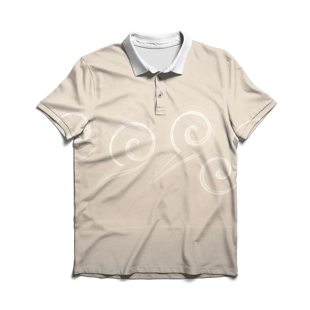 Gradient Wind Glyphs embroidered polo tops