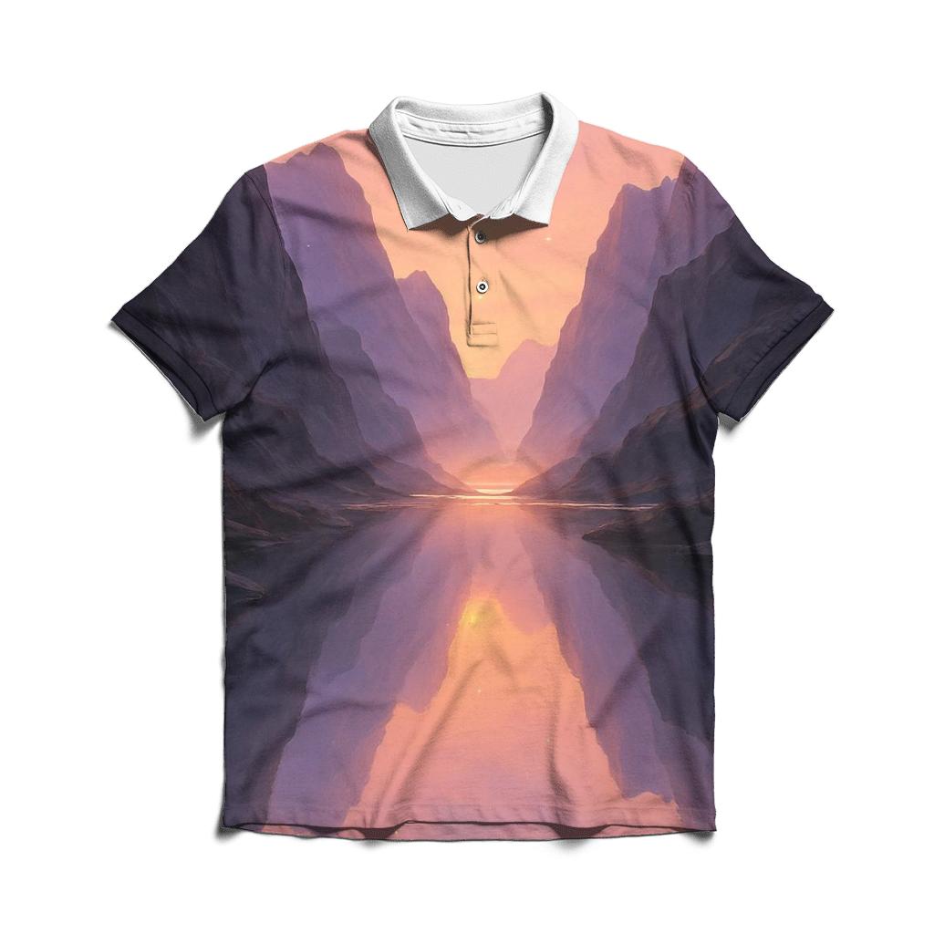 Lavender Mirror Passage embroidered polo tops