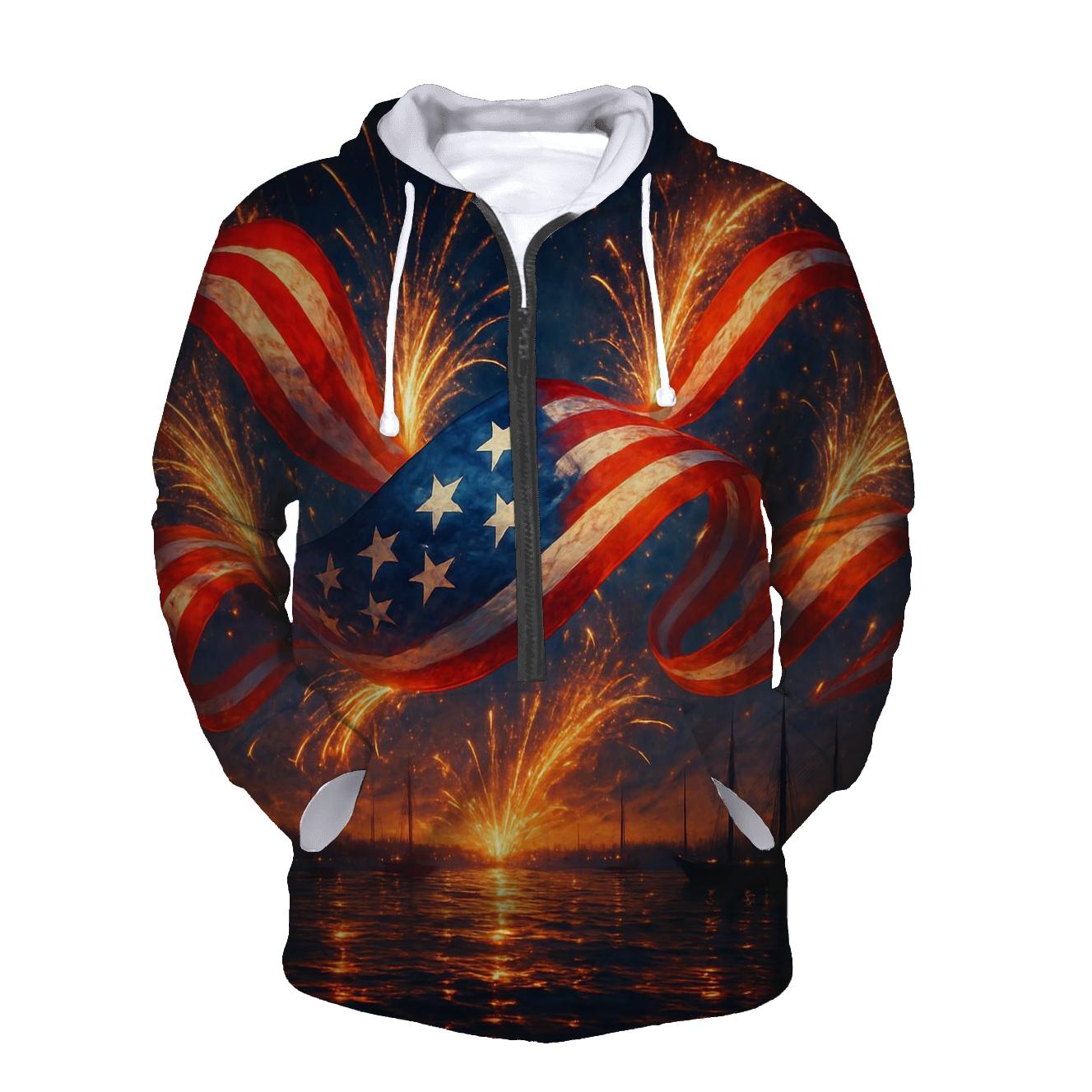 Fireworks Ribbon Surge premium hoodies