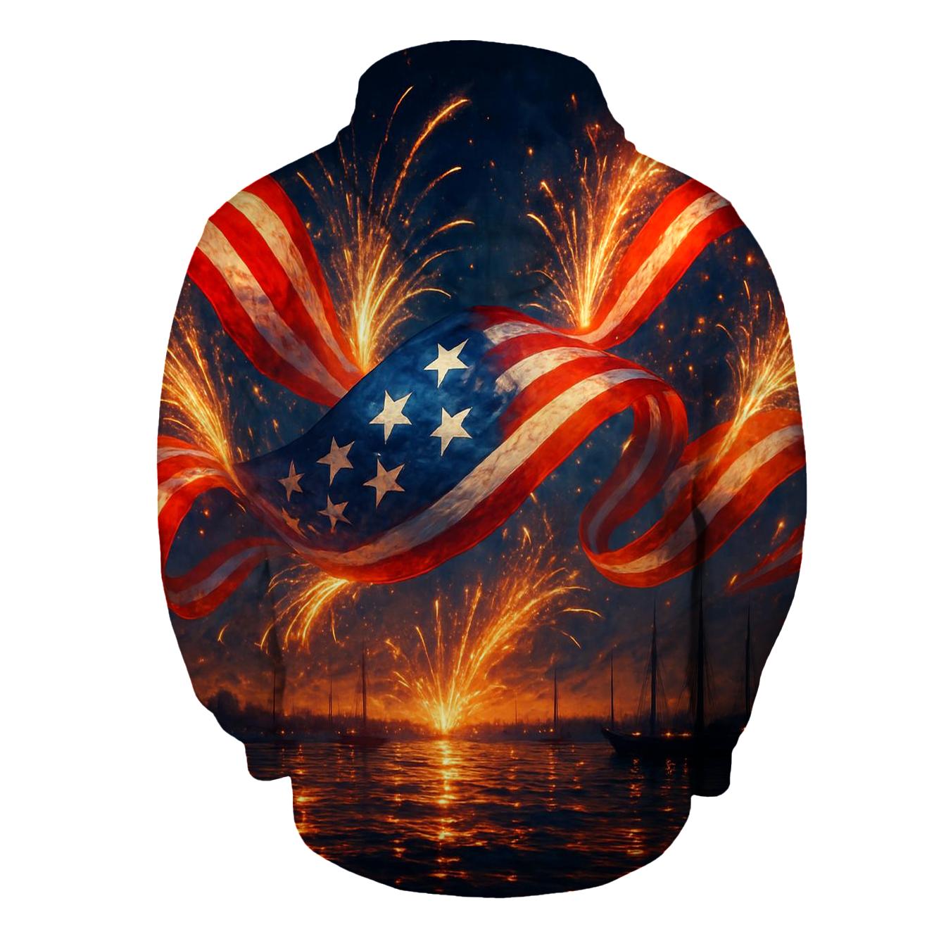 Fireworks Ribbon Surge premium hoodies