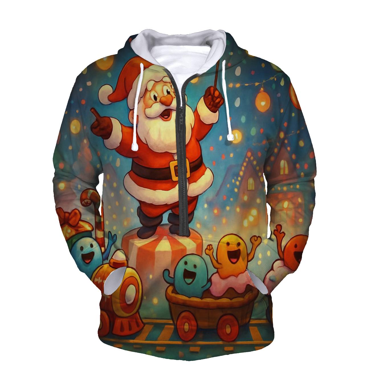 Candy Conductor Santa lightweight hoodies