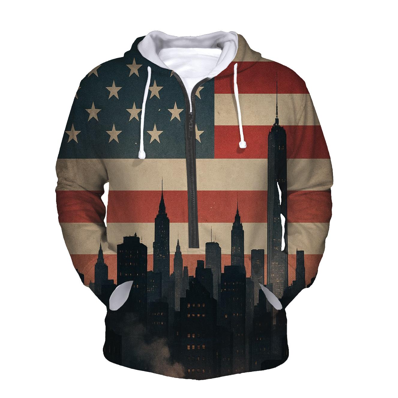 Urban Skyline Stripes graphic hoodies