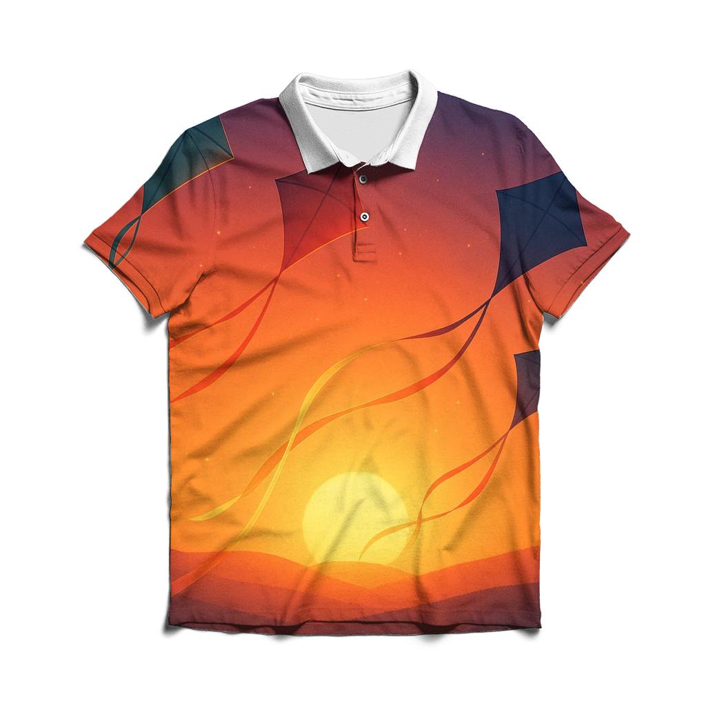 Saffron Kite Ascent embroidered polo tops