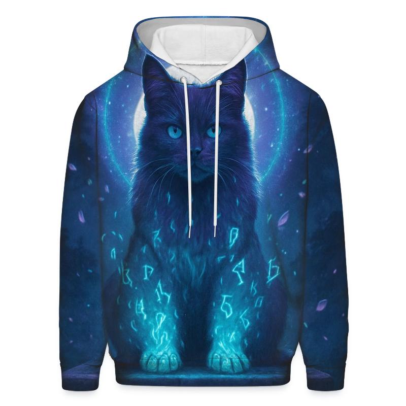 Mystic Rune Guardian Cat embroidered hoodies
