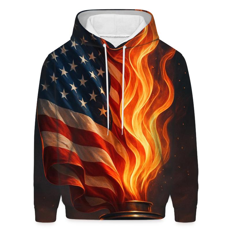 Liberty Flame Banner graphic hoodies