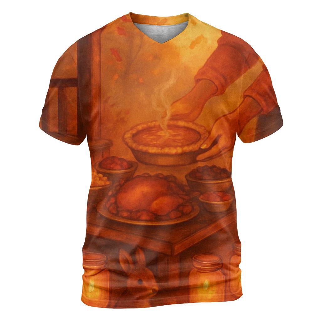 Harvest Lantern Circle vibrant all-over design tees
