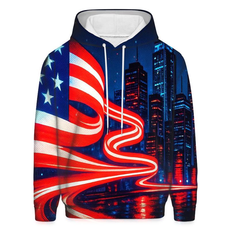 Stars Over Neon Skyline designer hoodies