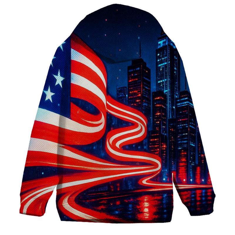 Stars Over Neon Skyline designer hoodies