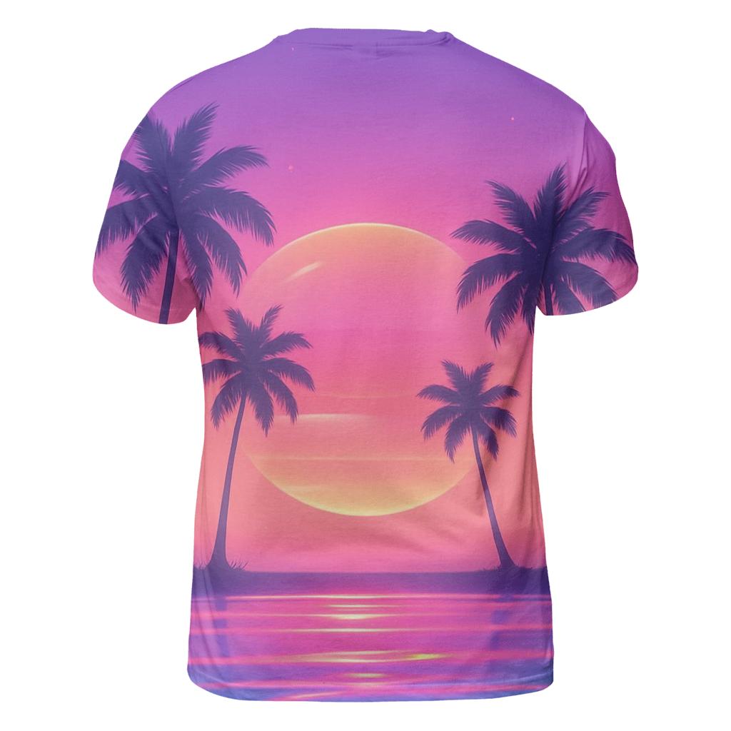 Vaporwave Palm Reverie custom all-over print shirts