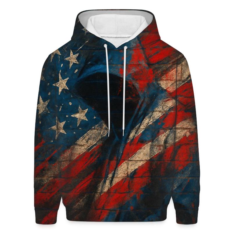 Patriotic Graffiti Cascade embroidered hoodies