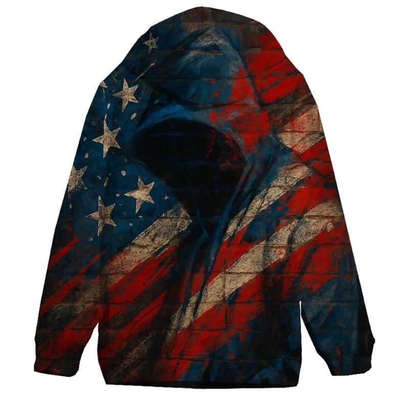Patriotic Graffiti Cascade embroidered hoodies