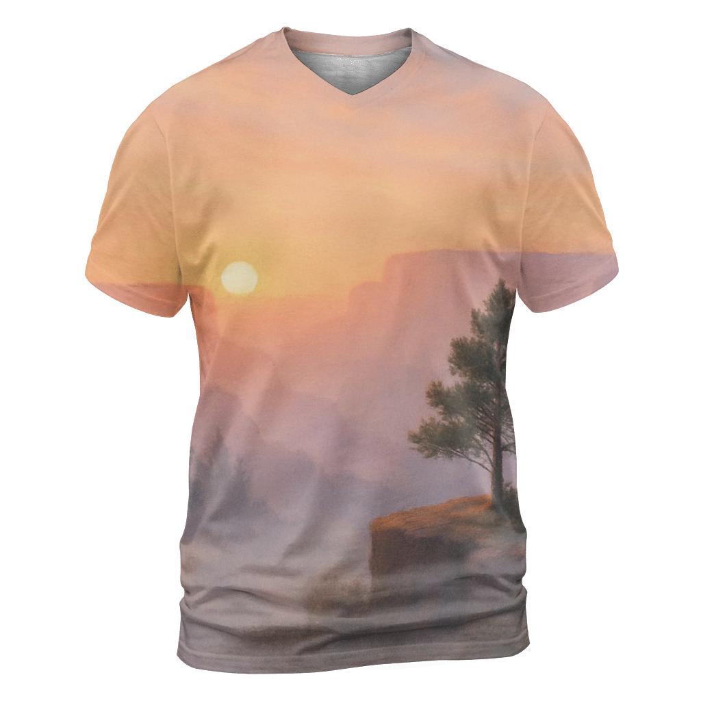 Peach Plateau Solace artistic all-over print tops