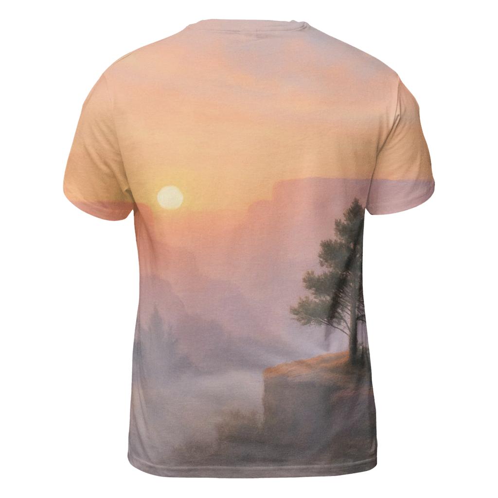 Peach Plateau Solace artistic all-over print tops