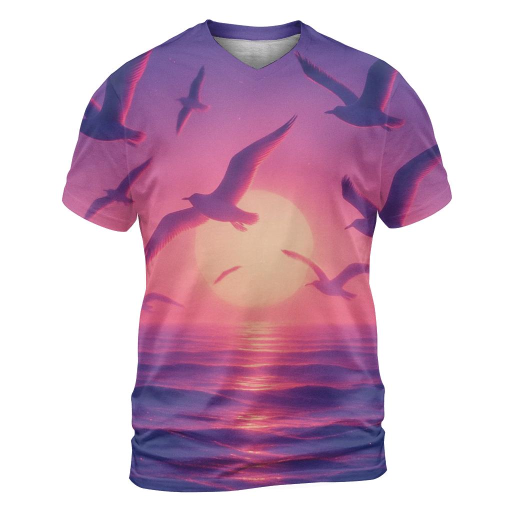 Magenta Tide Serenade vibrant all-over design tees