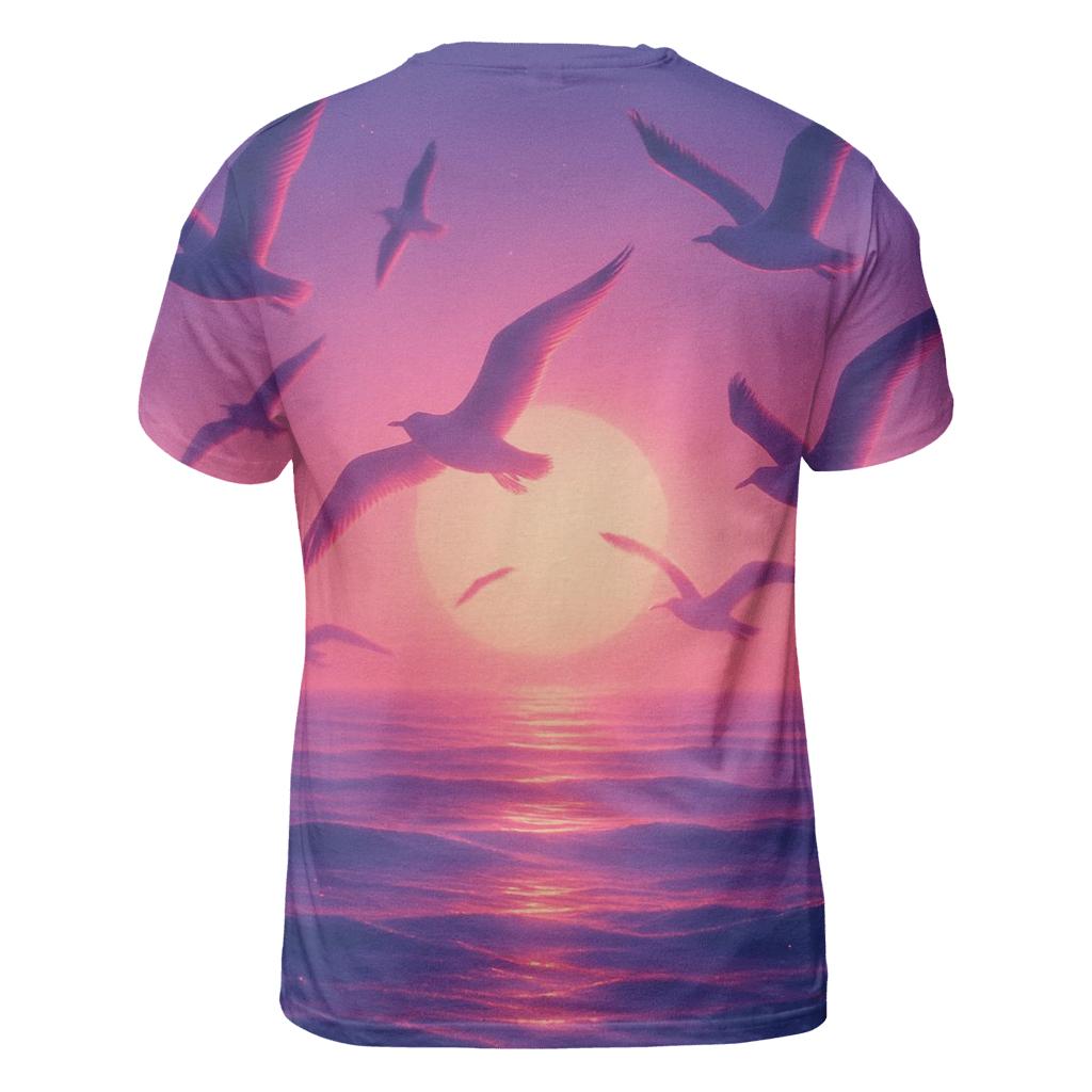 Magenta Tide Serenade vibrant all-over design tees