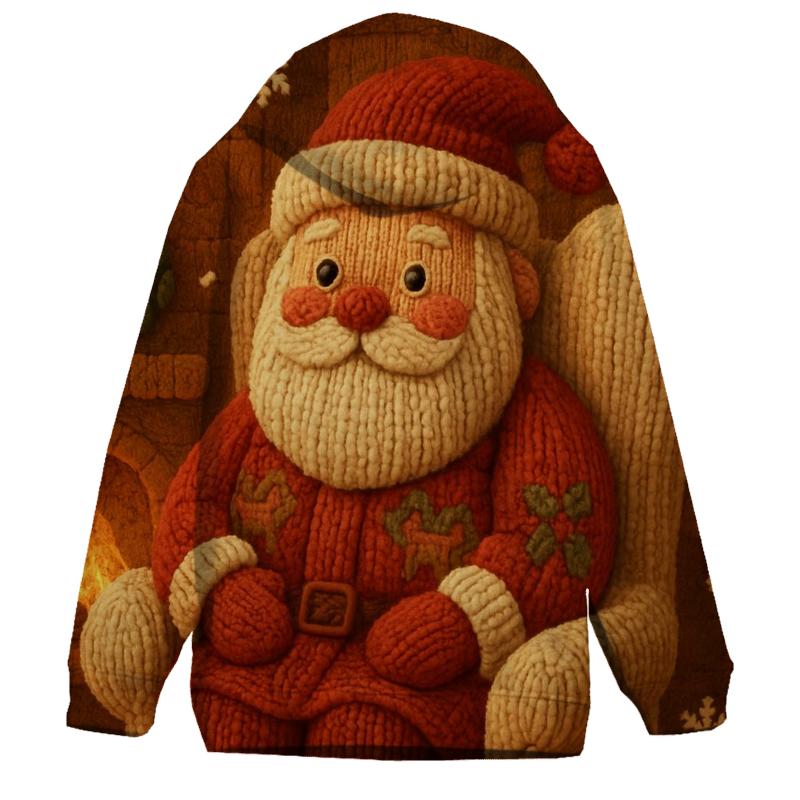 Patchwork Knitted Santa pullover hoodies
