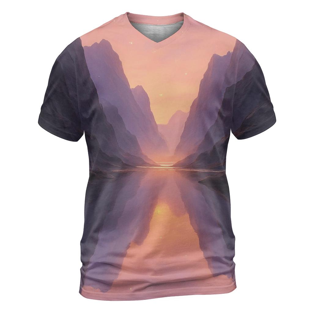 Lavender Mirror Passage creative print fashion shirts