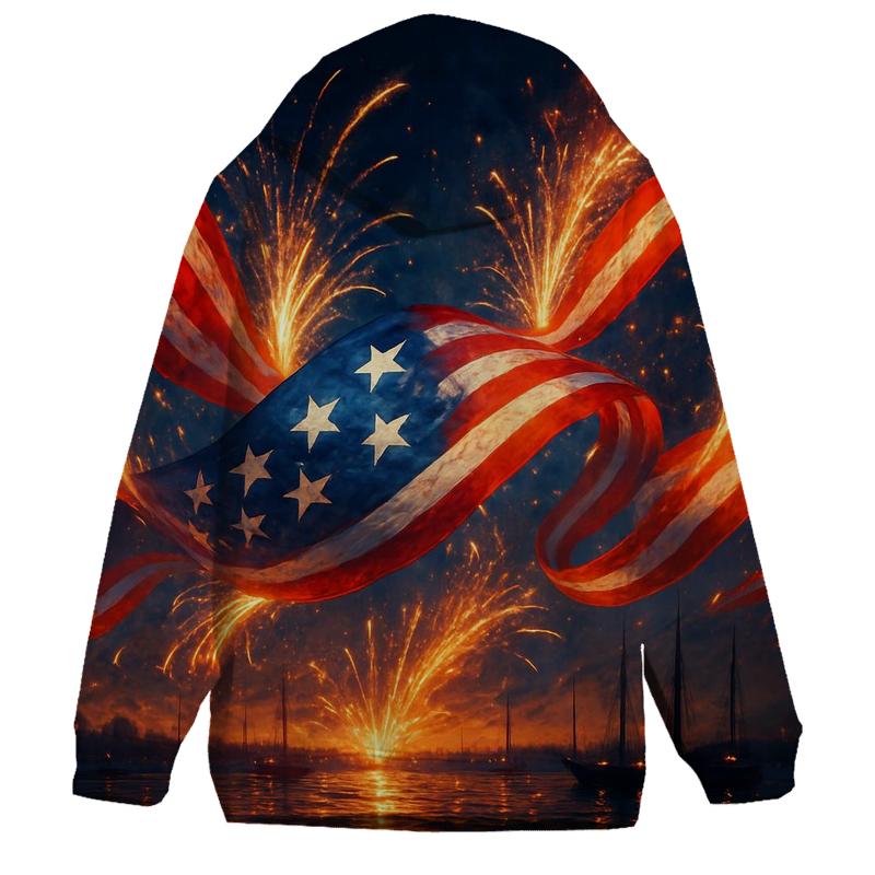 Fireworks Ribbon Surge printed hoodies