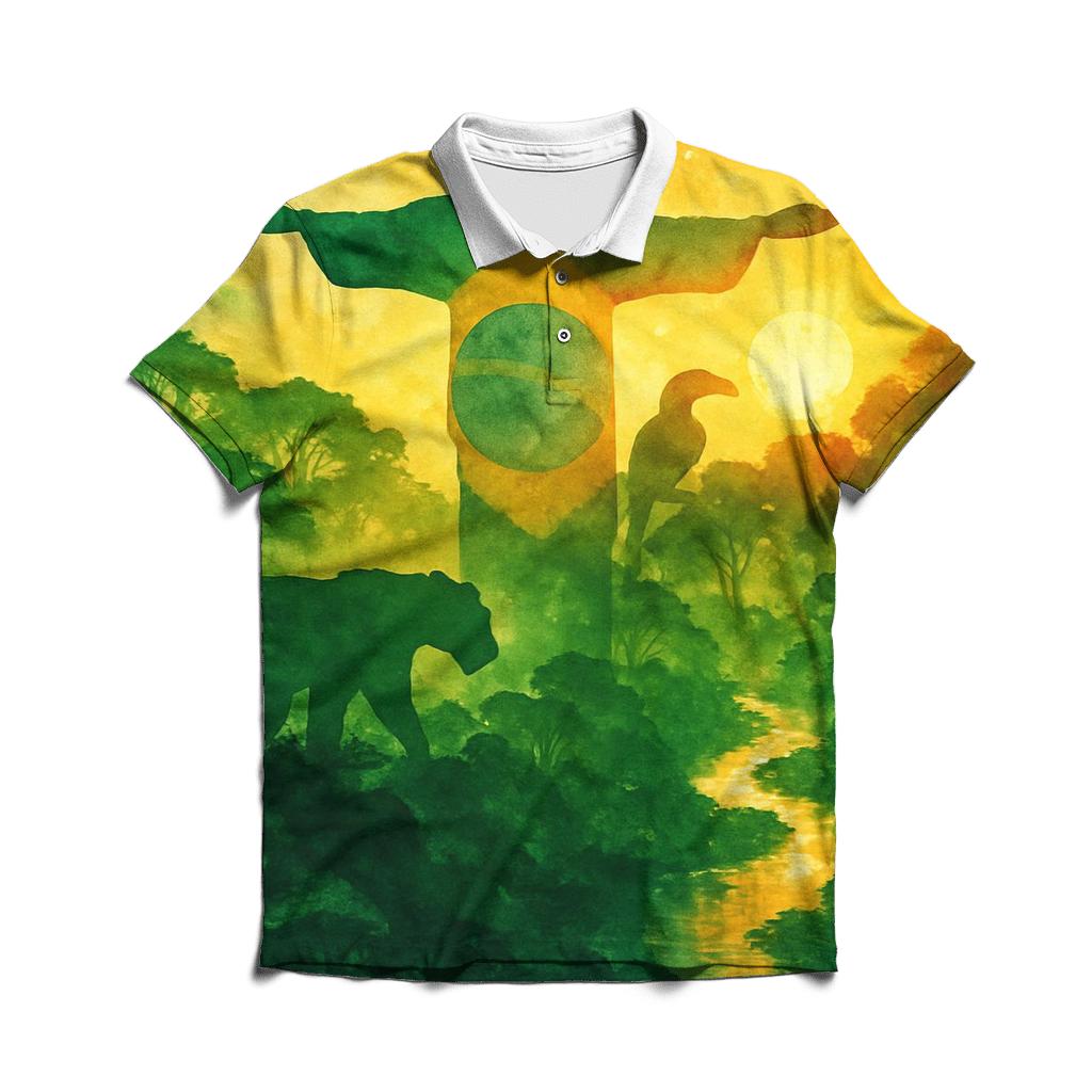 Brazilian Amazon Merge embroidered polo tops