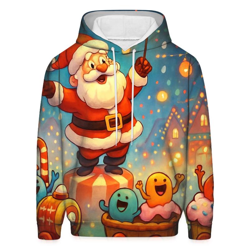 Candy Conductor Santa pullover hoodies