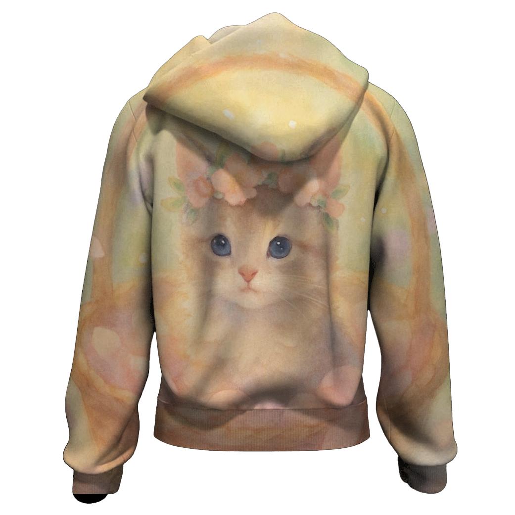 Blossom Crown Kitten graphic hoodies