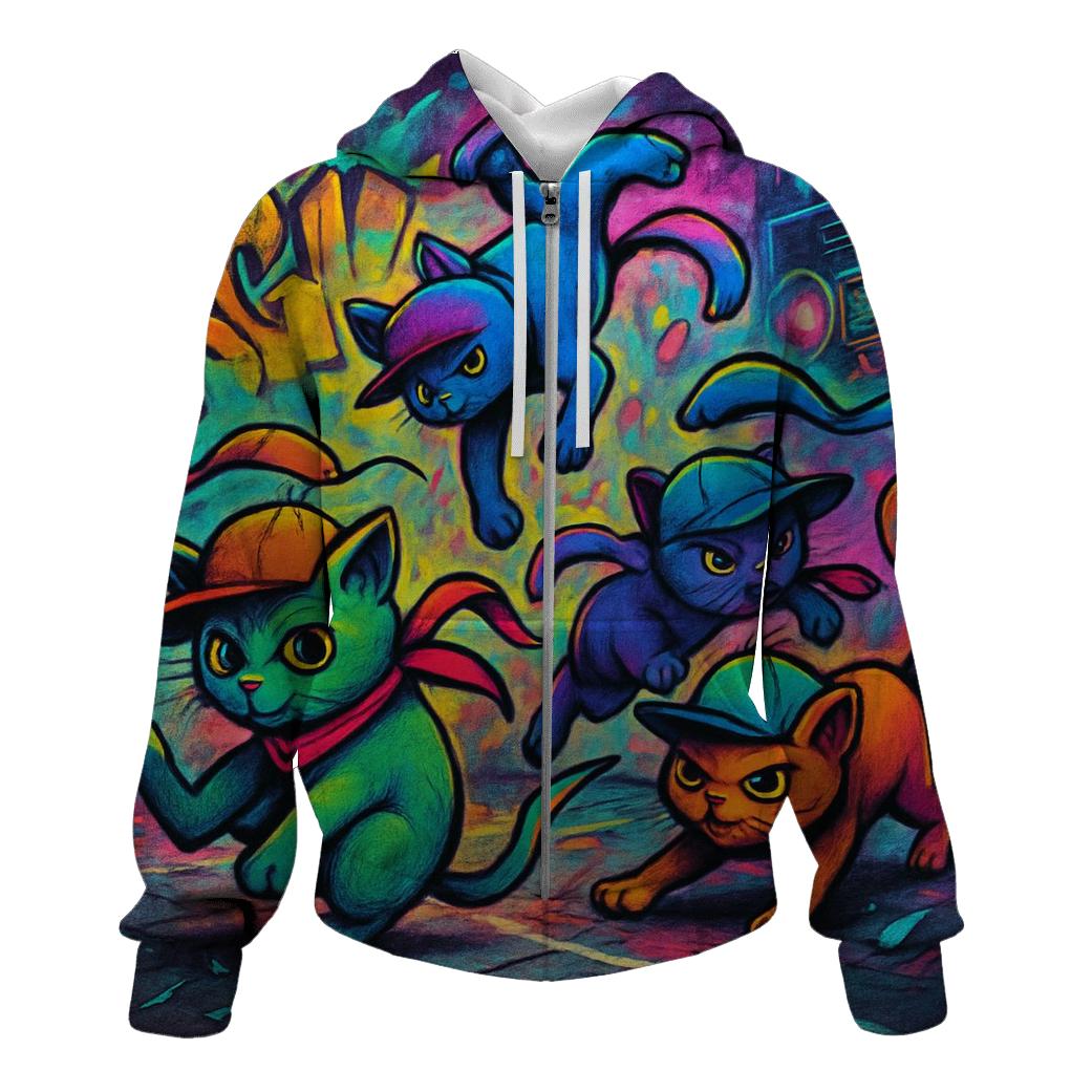 Graffiti Hip Hop Alley Cats printed hoodies