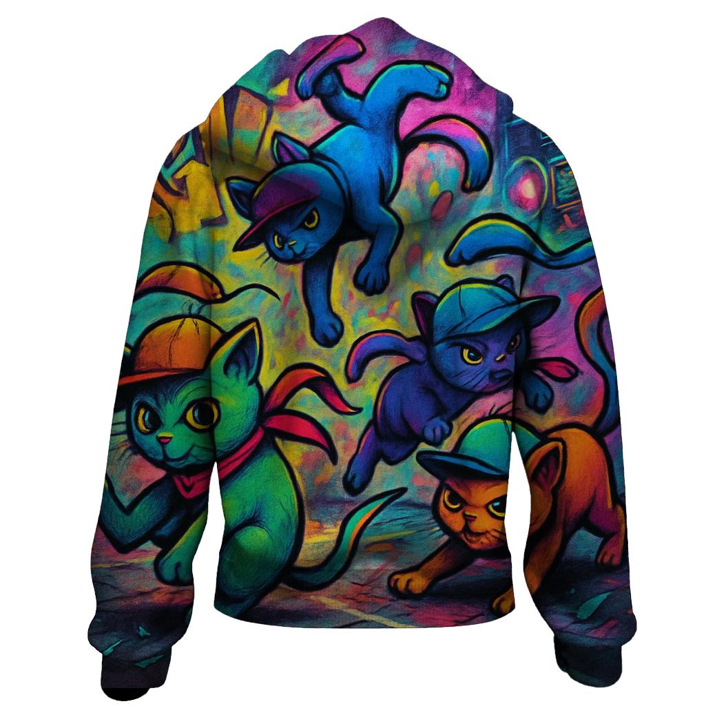 Graffiti Hip Hop Alley Cats printed hoodies