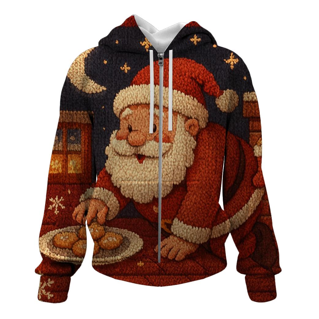 Santas Midnight Cookie Heist embroidered hoodies