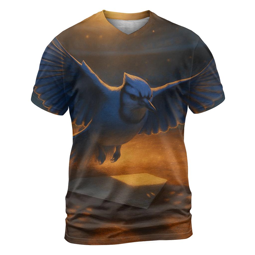 Glide Over Home Plate Blue Jays vibrant all-over design tees
