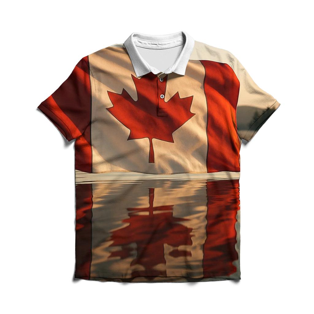 Canada Maple Reflection custom polo shirts