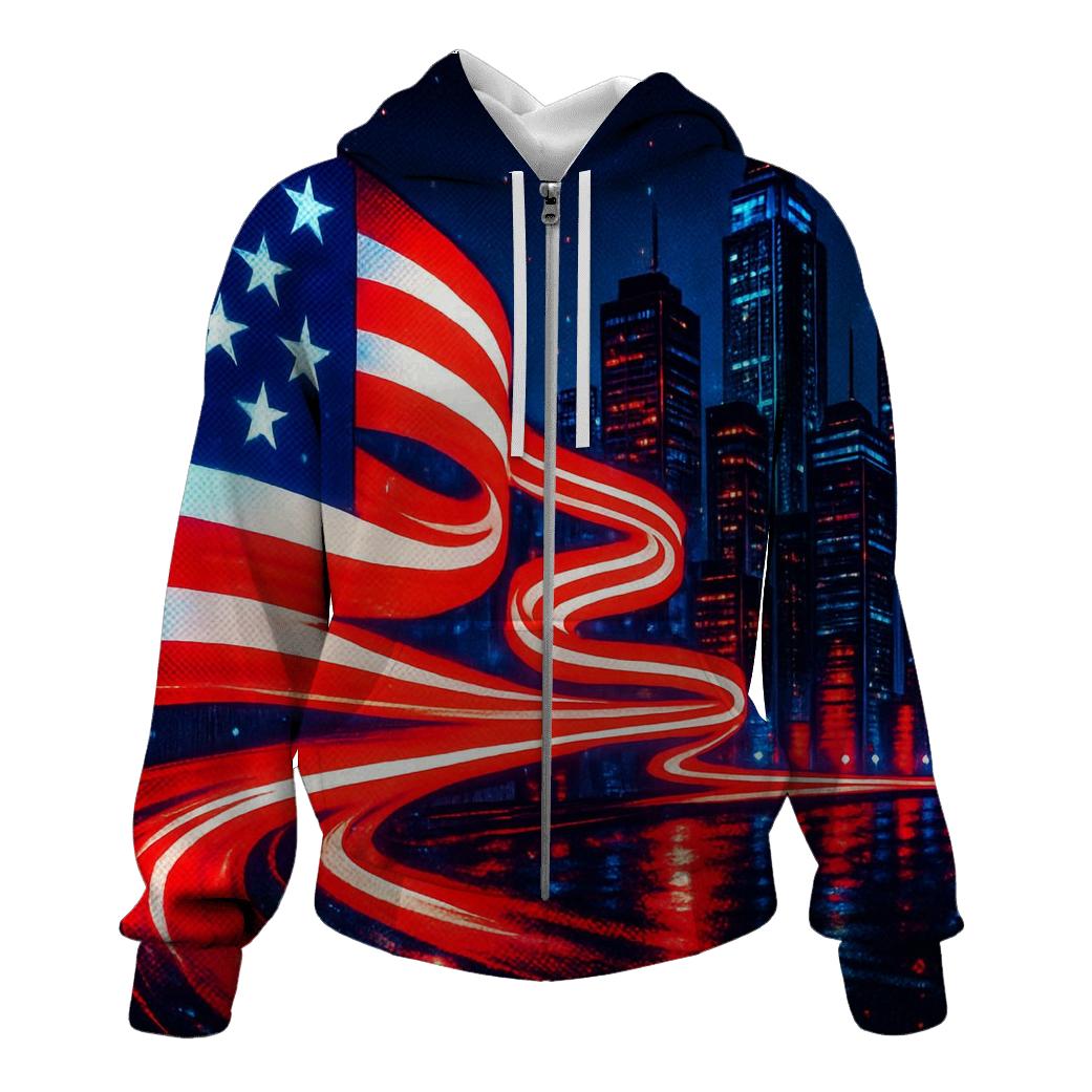 Stars Over Neon Skyline printed hoodies