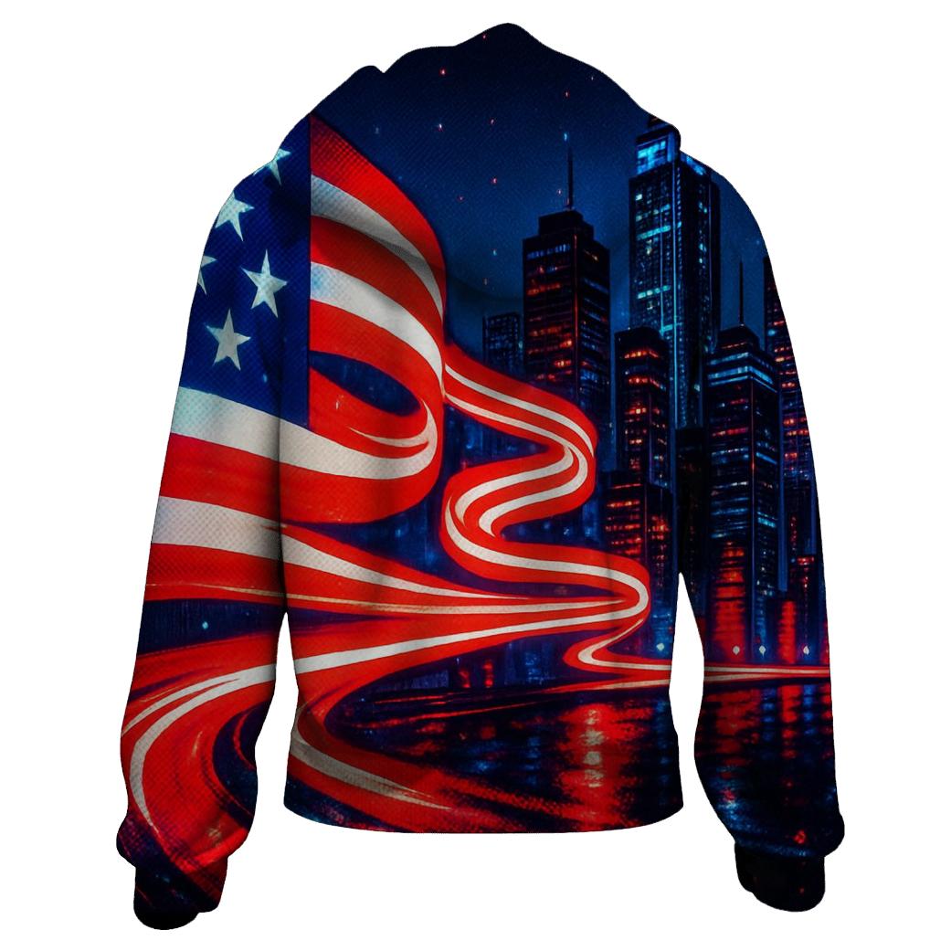 Stars Over Neon Skyline printed hoodies