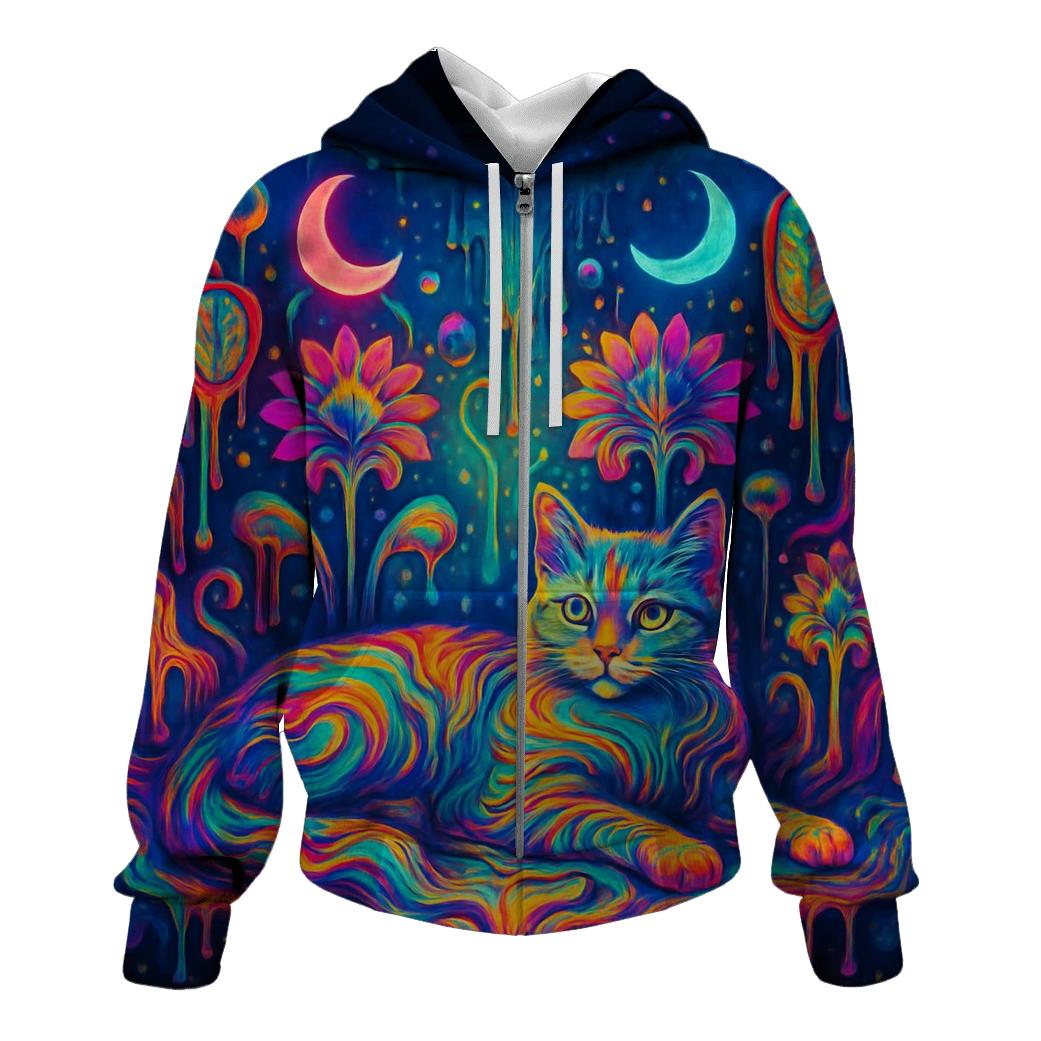 Psychedelic Dreamer Cat premium hoodies
