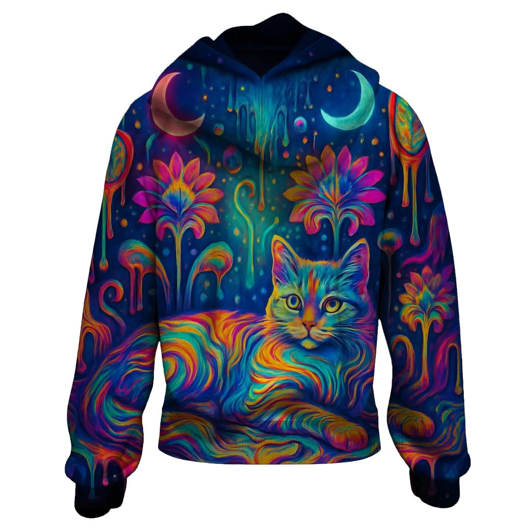 Psychedelic Dreamer Cat premium hoodies