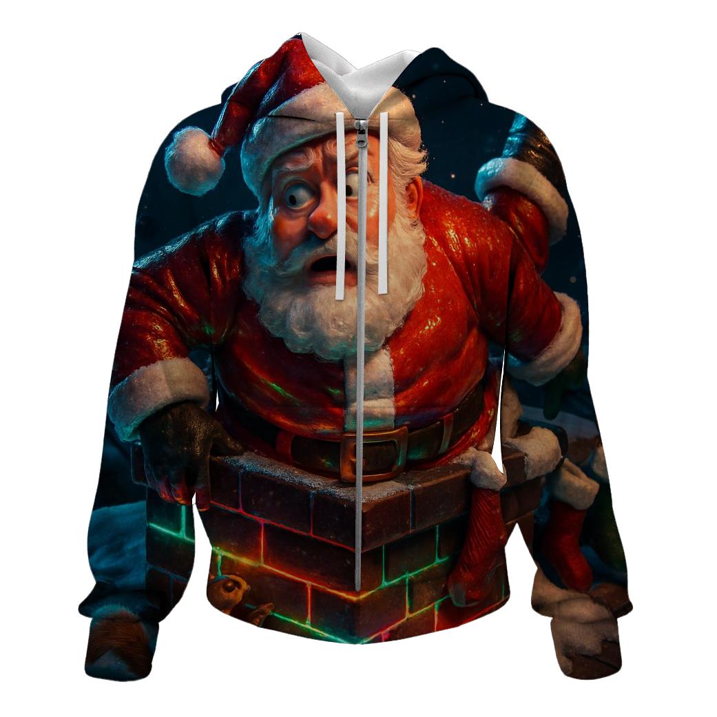 Santa Stuck In Neon Chimney hoodie styles