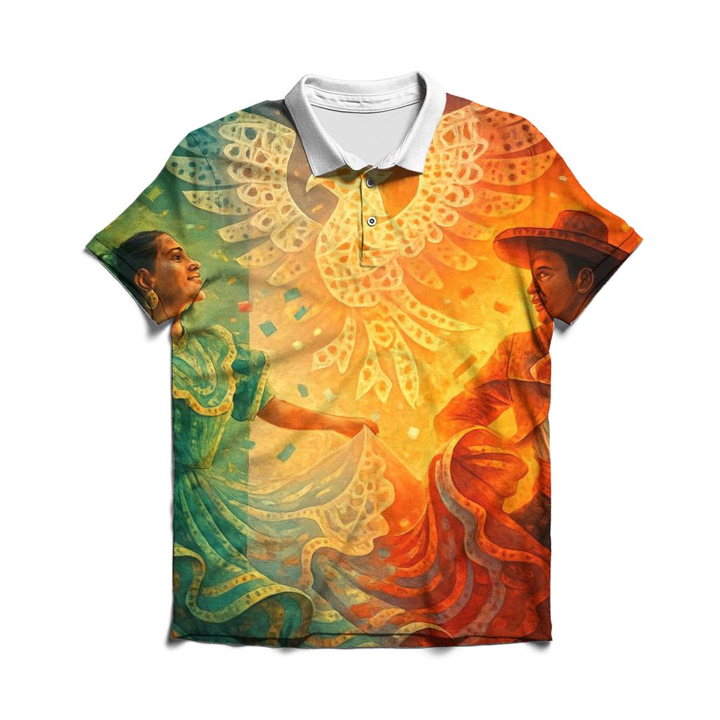 Mexico Fiesta Mosaic designer slim fit polos