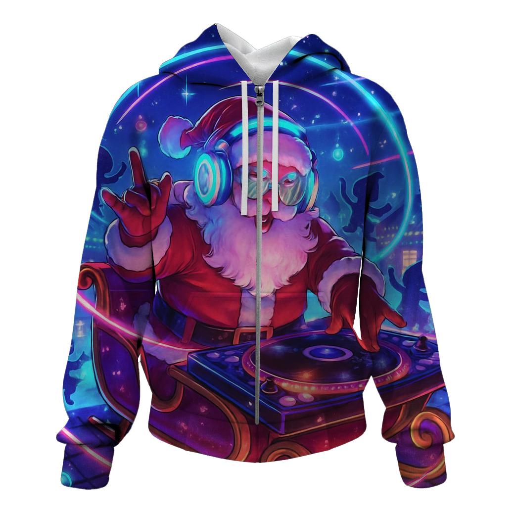 Neon DJ Claus pullover hoodies
