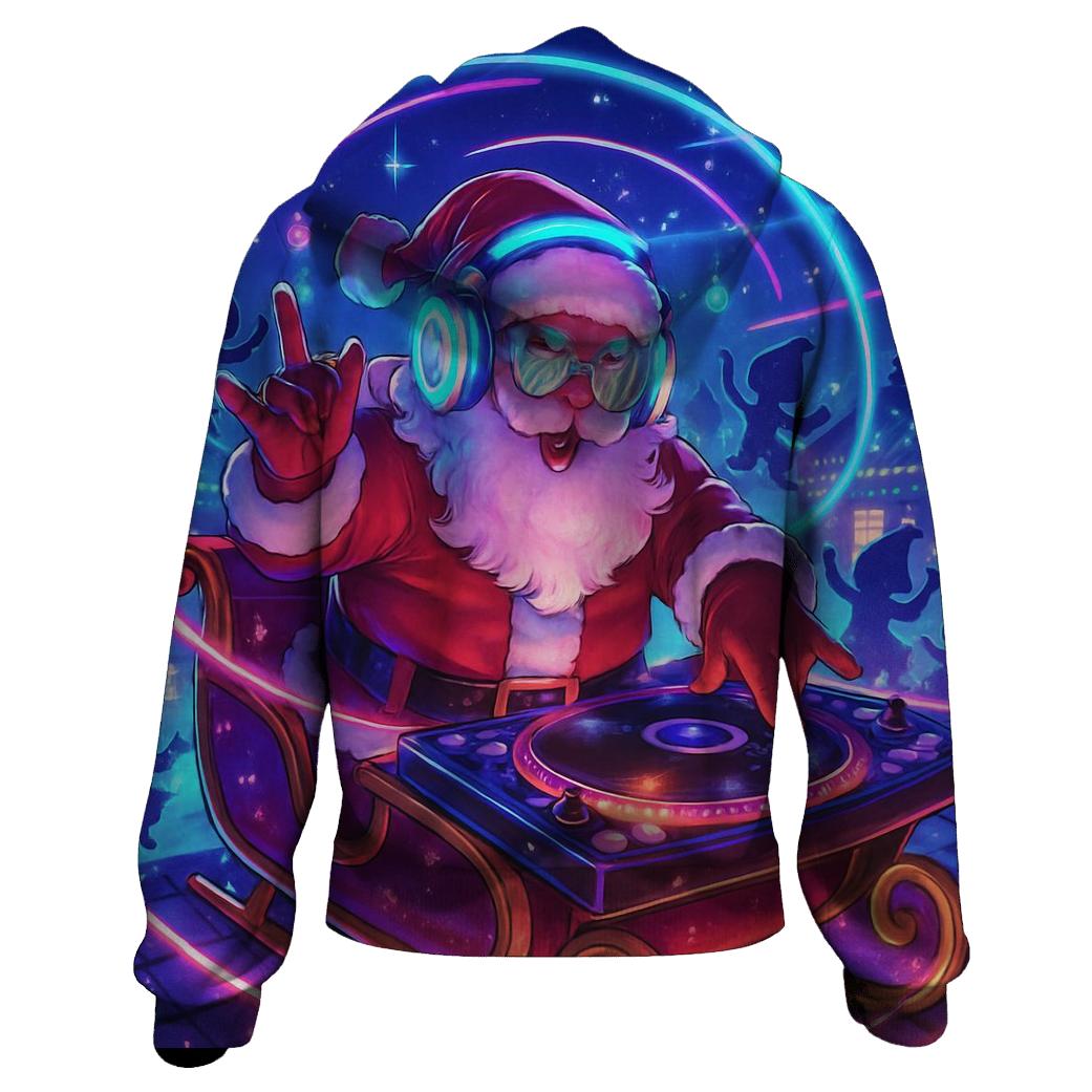 Neon DJ Claus pullover hoodies