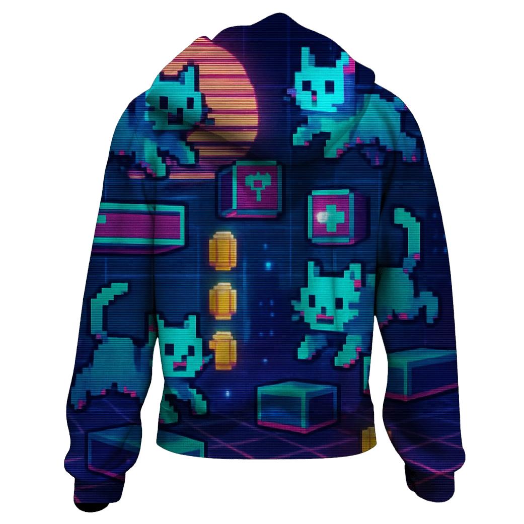 Retro Arcade Pixel Cats hoodie trends