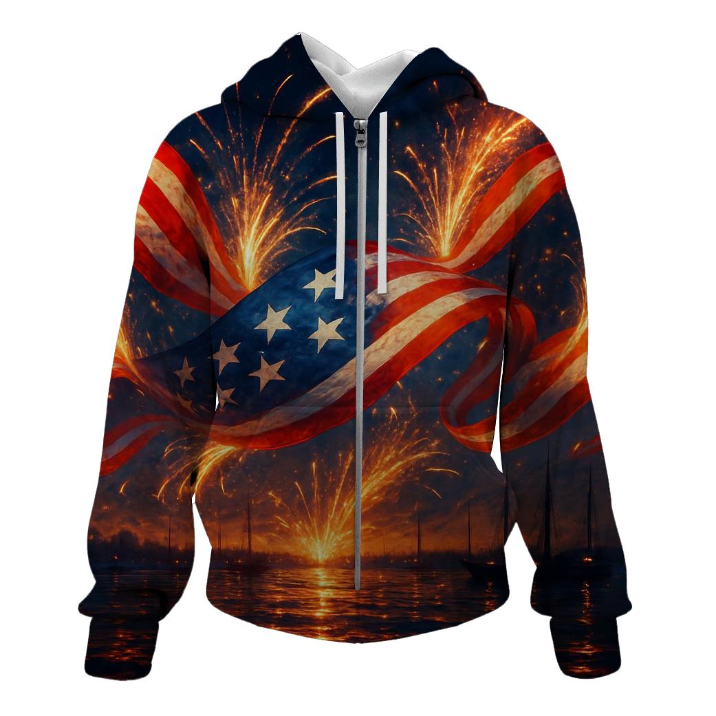 Fireworks Ribbon Surge graphic hoodies