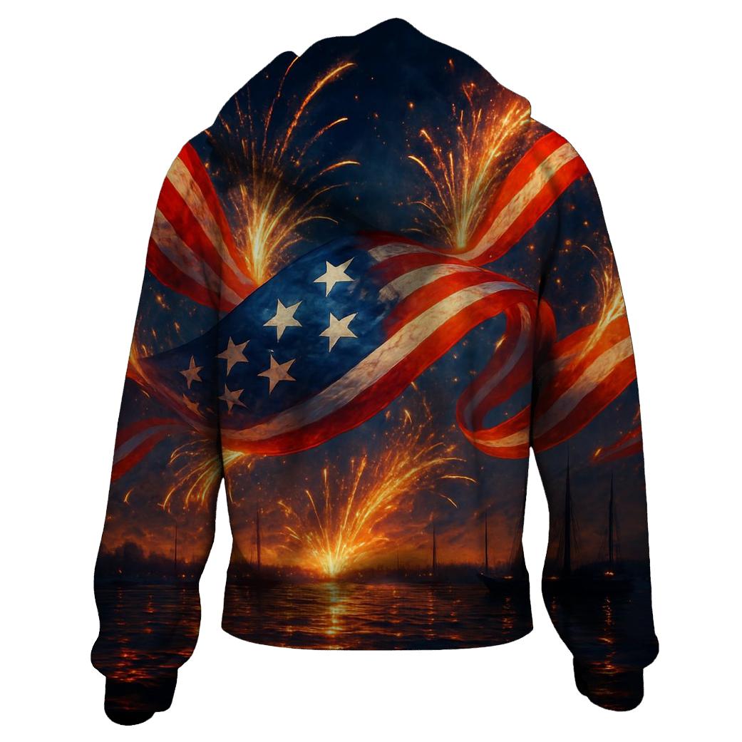 Fireworks Ribbon Surge graphic hoodies